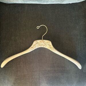 Ivory Antique Wooden Hangers Hand Carved set of 10